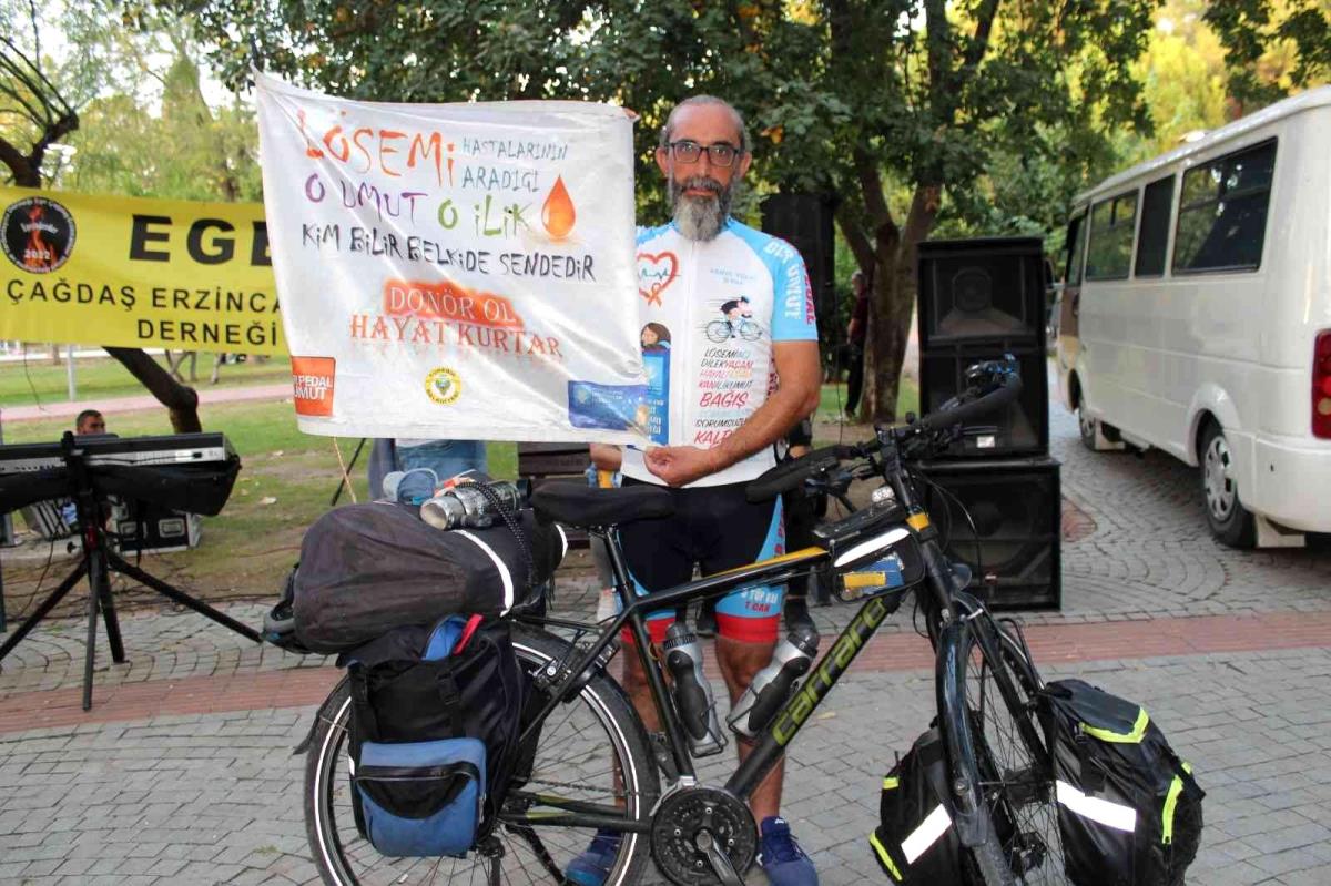 Bisikletiyle 43 şehir gezip kök hücre bağışını anlatıyor